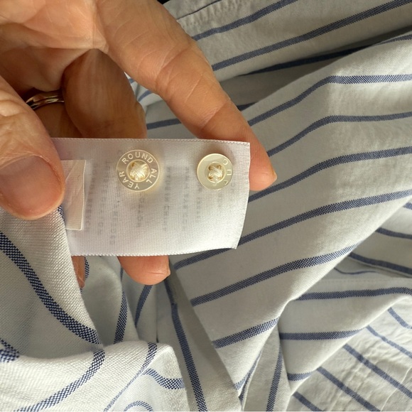 AYR The Deep End Button Down Shirt in white with blue stripes, M - Picture 5 of 6